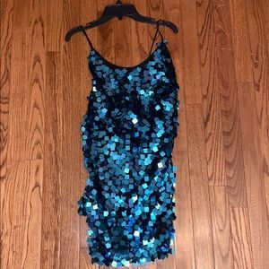 Blue pacsun sequin shift dress